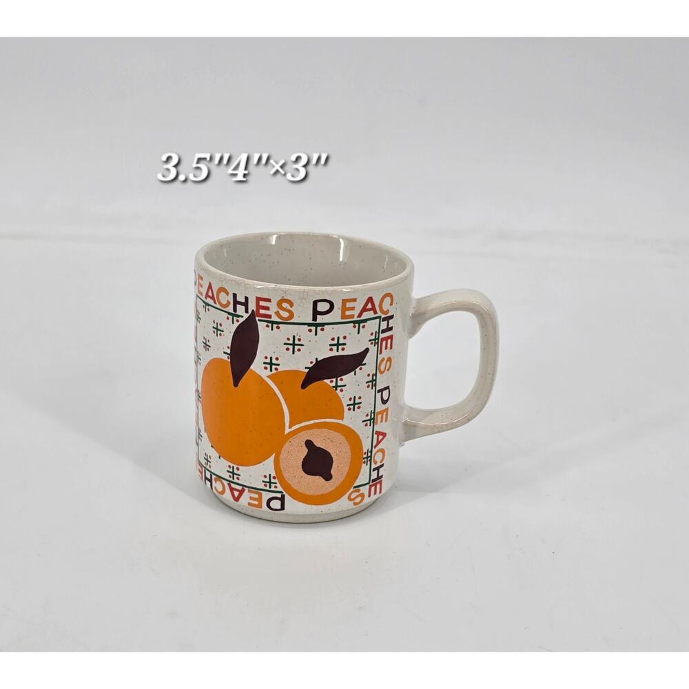 Vintage Retro Speckled Peach Fruit‎ Mug – Made in Japan